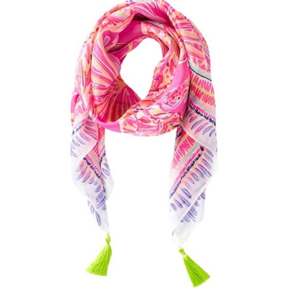 Lilly Pulitzer Willa Silk Scarf in Purrfect - Picture 2 of 2